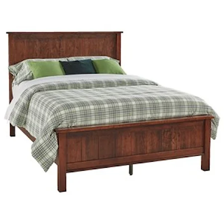 Customizable Solid Wood Queen-Size Bed with Low Footboard